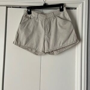 Cotton High Waist Mom Shorts Vintage Style Casual Khaki‎ Beige Size 5